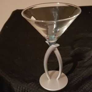 Crazy Martini Geometric Gray Metal Stem Glass.